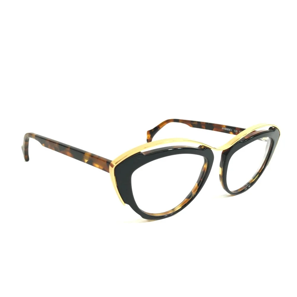 PLM Creation Eyeglasses Frames HYBRIDE I 135 Black Brown Tortoise Gold 54-17-145